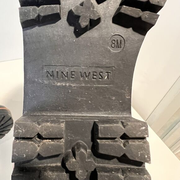 Nine West Women's 8 Black Ivani Sherpa Lace-up Combat Boots - Picture 10 of 10